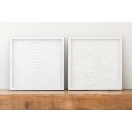 Cuadro Scandi DKD Home Decor Blanco Natural 2 x 35 x 35 cm Set de 2