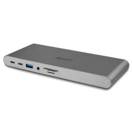Lindy DST-Pro 5K XT Estación de Acoplamiento USB-C para Portátil con Triple Pantalla (4K) o Pantalla Única (5K) y Carga de Paso de 100W