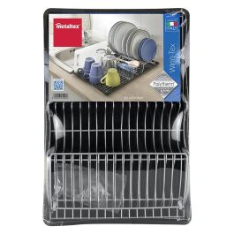 Metaltex Escurreplatos con ala abatible Wing-Tex 50x31x11cm, gran capacidad de carga, recubrimiento polytherm metallic