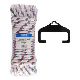 Edm Cuerda driza poliéster alta tenacidad tricolor, 10 mm x 15 m, blanco/azul/rojo