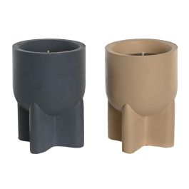 DKD Home Decor Vela Urban de Cemento y Cera, perfumada, colores Beige y Azul, 11 x 15 x 11 cm (Pack de 8 Unidades) Precio: 79.9499998. SKU: B1BTMERM28