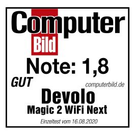 Devolo Magic 2 WiFi next Powerline Adapter, 2400 Mbps Powerline, WiFi 5 hasta 1167 Mbps, 2x Puertos LAN Gigabit, Blanco