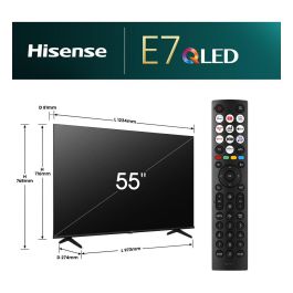Hisense 55E77NQ Smart TV QLED 55"/139 cm 4K Ultra HD HDR10+ Dolby Vision, VIDAA U7.6, WiFi, Bluetooth, Negro