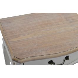 DKD Home Decor Mesita de Noche Tradicional Versalles3 Blanco Natural Madera 48 x 35 x 69 cm