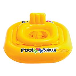 Intex 56587 Flotador Hinchable Cuadrado Amarillo para Bebé Step 1 con Asiento y Respaldo, 1-2 Años, 79x79x23 cm (Máx. 15 kg)