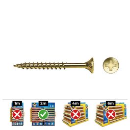 Celo Tornillo madera avellanado acero Ø6 x 90 mm bicromatado - Caja 50 unidades - Ref. Vloxp Precio: 10.50000006. SKU: S7903136