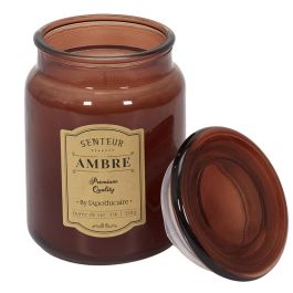 Home Deco Factory Vela Perfumada Tarro Colección Apothicaire - Ámbar, Flor de Algodón, Almizcle Blanco - Cera de Parafina 530g, 14.5cm