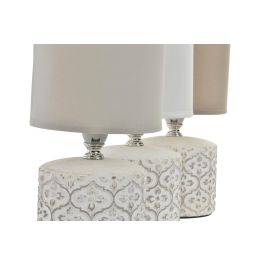 DKD Home Decor Lámpara Sobremesa Boho Blanco Beige Cerámica Metal 35 x 12 cm (6 Unidades)