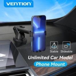 Vention KCOB0 Soporte de Smartphone para Coche con Ventosa Fuerte Ajustable, Brazo Extensible y Rotación 360°, para Teléfonos 4.7-7.2 Pulgadas, Negro