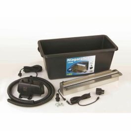Ubbink Niagara 60 Led Kit de cuchilla de agua con iluminación LED para cascadas, acero inoxidable 304, incluye bomba y manguera