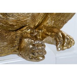 DKD Home Decor Figura Decorativa Moderna de Resina Gorila Pensador Dorada 33x43x33 cm Hecha a Mano