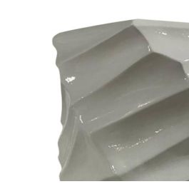 DKD Home Decor Macetero Moderno Geométrico de Fibra de Vidrio Blanco 40 x 92 x 40 cm