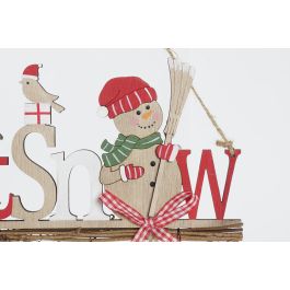 DKD Home Decor Decoración Colgante de Navidad Tradicional Rojo y Verde de MDF y Cuerda 33.5x23 cm Set de 12 Unidades