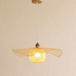 DKD Home Decor Lámpara Techo Balines Pamela Natural Bambú 55 x 55 x 19 cm