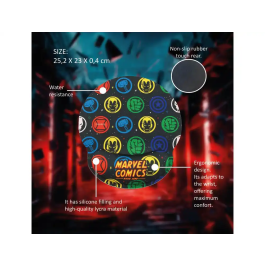 Wondee Alfombrilla Ratón Ergonómica Gel Marvel Comics con Reposamuñecas Antideslizante y Tejido Impermeable