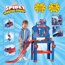 Smoby SMO3032163607427 - Banco de trabajo Spidey para niños, a partir de 3 años