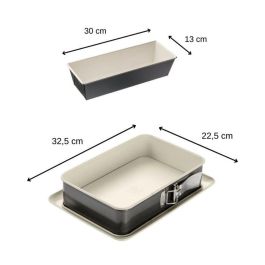 Dr Oetker FAC1705624207403 - Juego de 2 Moldes Back Trend: Molde Redondo para Tartas 30 cm y Rectangular 28 x 18 cm