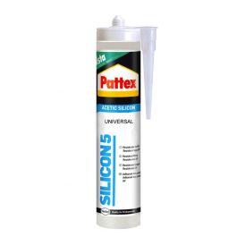 Pattex Silicon 5 Silicona Universal Transparente Acética para Baños, Cocinas y Ventanas 280 ml Precio: 4.58999948. SKU: B1GG3PP357