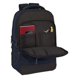 Safta business Mochila escolar para ordenador portátil de 15,6 pulgadas, Negro-Azul-Gris, 290x150x440 mm