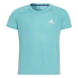 Camiseta de Manga Corta Infantil Adidas AEROREADY Aguamarina