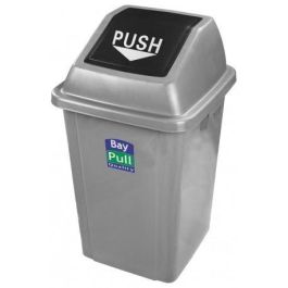 Papelera 25 Litros Tapa Basculante Gris Oscuro Cuerpo Gris Precio: 18.49999976. SKU: B14DSE2DHJ