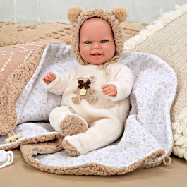 Muñecas Arias Elegance Babyto Muñeca de Peso, marrón con Manta, Cuerpo Blando 35 cm. Ideal para 3+ años