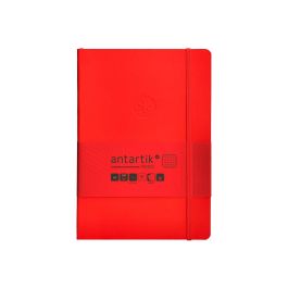 Cuaderno Con Gomilla Antartik Notes Tapa Blanda A5 Hojas Cuadricula Rojo 80 Hojas 80 gr Fsc