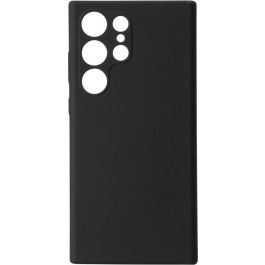 eSTUFF Funda Silicona MADRID para Samsung Galaxy S23 Ultra - Negra, tacto sedoso, protección trasera y lateral, forro microfibra interior
