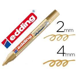 Edding Rotulador 750 Marcador Punta Fibra Oro Tinta Opaca Permanente Efecto Lacado para Madera Vidrio Plástico Metal Trazo 2-4 mm Precio: 32.95000005. SKU: S8421336