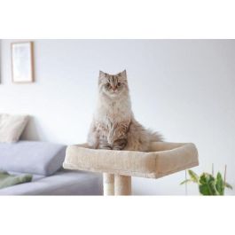 Rascador para gatos 100 cm - ALESSIA - KERBL - Suave - Nicho de dos pisos Rascador para gatos 100 cm - ALESSIA - KERBL - Suave - Nicho de dos pisos