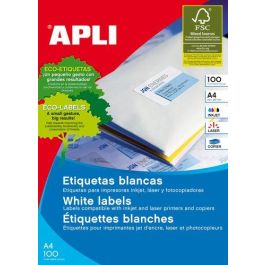 Apli Etiquetas Adhesivas 105x74 mm Canto Recto Inkjet-Láser 8 X 100H Blanco Precio: 18.49999976. SKU: S8400831