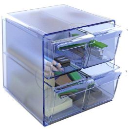 Archivo 2000 Archicubo 2000 Organizador Modular con 4 Cajones Plástico Azul Transparente 190x150x150 mm Precio: 16.50000044. SKU: BIX01A6704AZTP