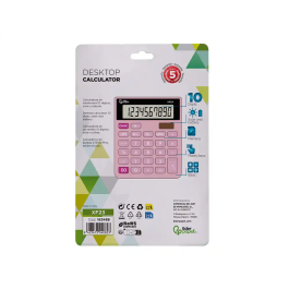 Liderpapel xf23 Calculadora de Sobremesa 10 Dígitos Solar y Pilas Color Rosa 127x105x24 mm