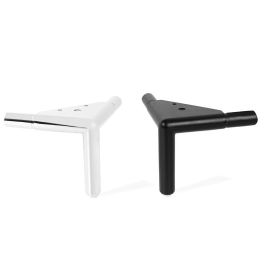 Q&Q Pata de Mueble y Sofá Modelo Teos de Aluminio Resistente, 130mm Altura, 25mm Diámetro, Acabado Cromo y Negro