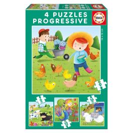 Educa 17145 Puzzles Progresivos Set 4 Animales de la Granja (6, 9, 12, 16 Piezas) - Desarrolla Motricidad Fina, Niños +3 Años Precio: 7.49999987. SKU: B13AKPKFAT