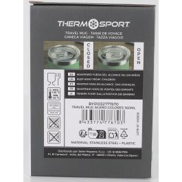 Thermosport Taza de Viaje de Acero Inoxidable, 360 ml, Varios Colores, Termo para Bebidas Calientes y Frías (12 Unidades)