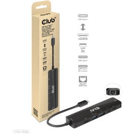 Club3D CSV-1596 USB-C Hub 6 en 1 HDMI/2xUSB/2xUSB-C/LAN 4K120Hz PD100W Negro para PC/Mac