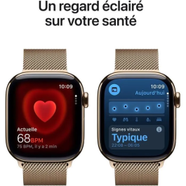 Apple Watch Series 11 GPS + Cellular - 42 mm - Caja de titanio dorado - Correa Milanese Loop dorada MF84Y3ZRA