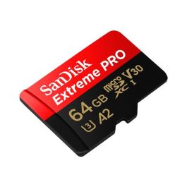 SanDisk Tarjeta Memoria MicroSDXC Extreme Pro 64 GB UHS-I U3 V30 A2 para Video 4K Cámaras y Drones (200 MB/s)