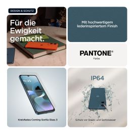 Motorola moto g06 - Smartphone 6.88" FHD+ 120Hz, 4GB RAM 256GB, Cámara 50MP, Android 15, Batería 5200 mAh, Azul Tapestry, 4G LTE, NFC