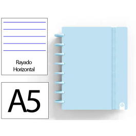 Carchivo Cuaderno Ingeniox Foam A5 80 Hojas Rayado Horizontal Azul Pastel