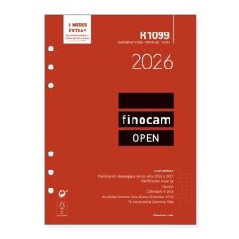Finocam R1099 1000-155x215 mm Recambio Anual Agenda Anillas Open 2026 Quincena a la Vista Svv Precio: 6.50000021. SKU: B1586TF2JK