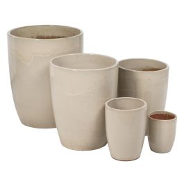 S/5 Jarrones Crema Cerámica Decoración 56 X 56 X 70 cm