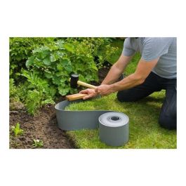 Naturaleza Borde de Jardín H7.5 cm x 10 m Polietileno Gris Espesor 3 mm