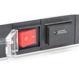 DIGITUS Regleta de Enchufes 7 Tomas Aluminio 2m Protección Sobretension