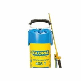Gloria 405 T Pulverizador de acero de alto rendimiento 5L con lanza y boquilla de latón, 6 bar, manguera reforzada 1.35M