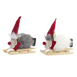 Figura Navidad Alpina DKD Home Decor Blanco Gris 5.5 x 16.5 x 15 cm (2 Unidades) Precio: 5.98999973. SKU: B196DCKQ9H