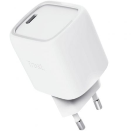 Trust Maxo 25520 Cargador de Pared GaN 30W USB-C para Smartphone, Tablet, Portátil – Carga Rápida