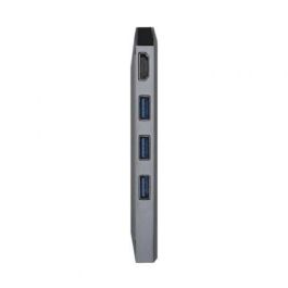 Aisens Dock Station USB-C 8 en 1 con HDMI, RJ45, 3 USB, PD 100W, lectores SD y Micro SD - Gris