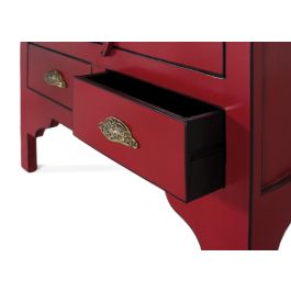 GINER Y COLOMER Armario Madera de Mango 2 Puertas 2 Cajones Rojo 195 cm